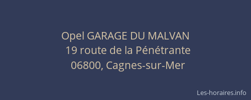 Opel GARAGE DU MALVAN