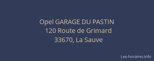 Opel GARAGE DU PASTIN