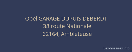 Opel GARAGE DUPUIS DEBERDT