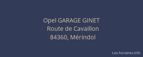 Opel GARAGE GINET