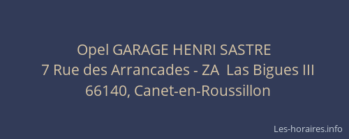 Opel GARAGE HENRI SASTRE