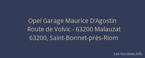 Opel Garage Maurice D'Agostin
