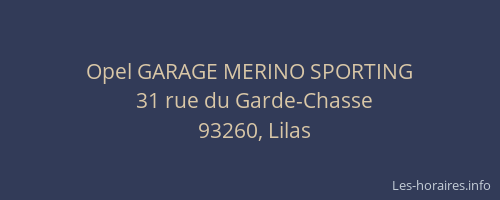 Opel GARAGE MERINO SPORTING