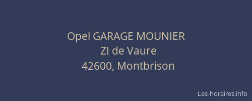 Opel GARAGE MOUNIER