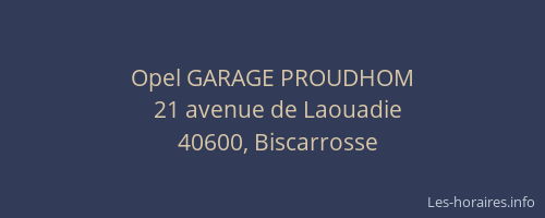 Opel GARAGE PROUDHOM