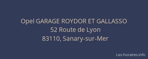 Opel GARAGE ROYDOR ET GALLASSO