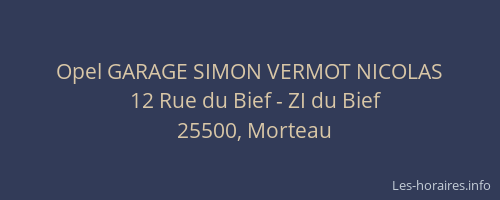 Opel GARAGE SIMON VERMOT NICOLAS