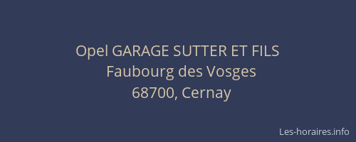 Opel GARAGE SUTTER ET FILS