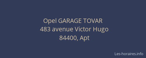 Opel GARAGE TOVAR