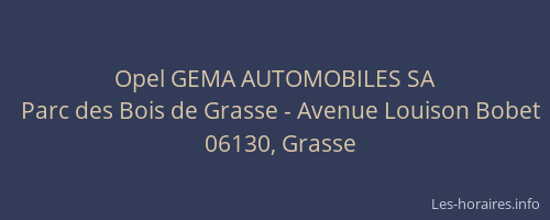 Opel GEMA AUTOMOBILES SA