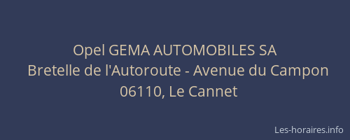 Opel GEMA AUTOMOBILES SA