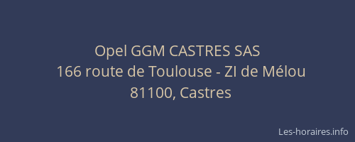 Opel GGM CASTRES SAS