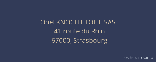 Opel KNOCH ETOILE SAS
