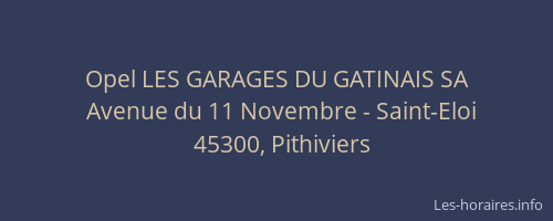 Opel LES GARAGES DU GATINAIS SA