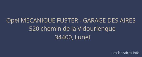 Opel MECANIQUE FUSTER - GARAGE DES AIRES