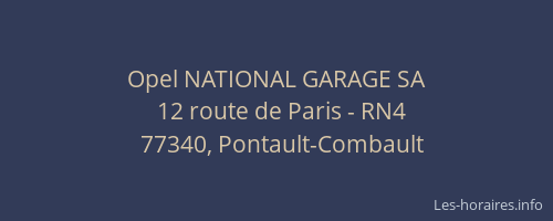 Opel NATIONAL GARAGE SA
