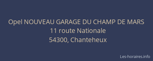 Opel NOUVEAU GARAGE DU CHAMP DE MARS