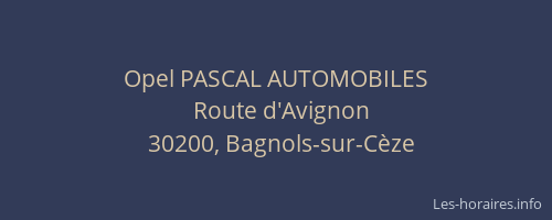 Opel PASCAL AUTOMOBILES