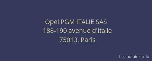 Opel PGM ITALIE SAS