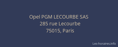 Opel PGM LECOURBE SAS