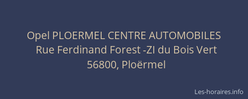 Opel PLOERMEL CENTRE AUTOMOBILES