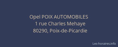 Opel POIX AUTOMOBILES