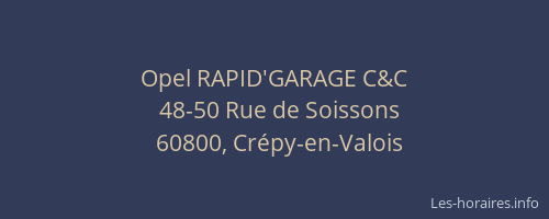 Opel RAPID'GARAGE C&C