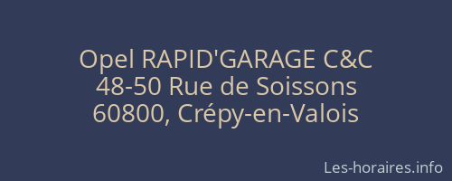Opel RAPID'GARAGE C&C