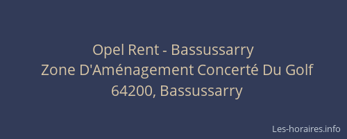 Opel Rent - Bassussarry