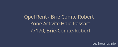 Opel Rent - Brie Comte Robert