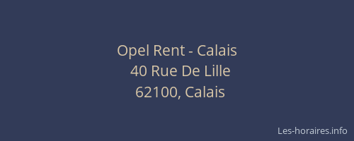 Opel Rent - Calais