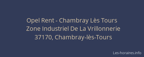 Opel Rent - Chambray L&egrave;s Tours