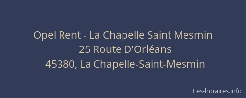 Opel Rent - La Chapelle Saint Mesmin