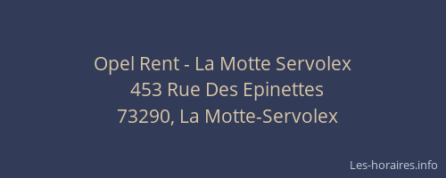 Opel Rent - La Motte Servolex