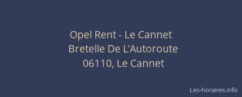 Opel Rent - Le Cannet