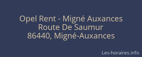 Opel Rent - Migné Auxances