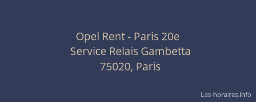 Opel Rent - Paris 20e
