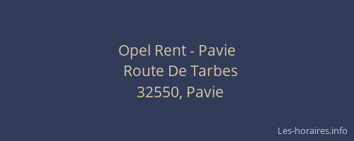 Opel Rent - Pavie