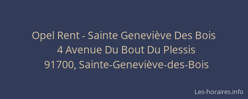 Opel Rent - Sainte Geneviève Des Bois