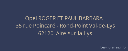 Opel ROGER ET PAUL BARBARA
