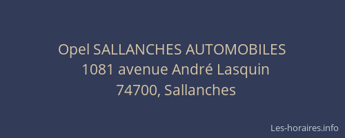Opel SALLANCHES AUTOMOBILES