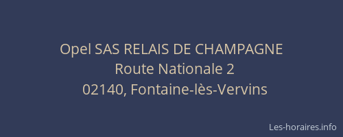 Opel SAS RELAIS DE CHAMPAGNE