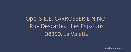 Opel S.E.E. CARROSSERIE NINO