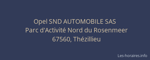 Opel SND AUTOMOBILE SAS
