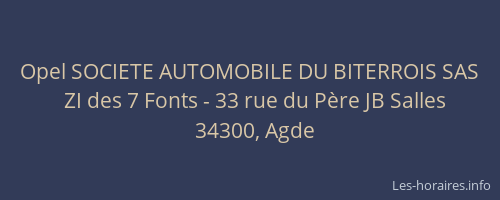 Opel SOCIETE AUTOMOBILE DU BITERROIS SAS