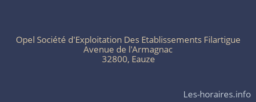 Opel Société d'Exploitation Des Etablissements Filartigue