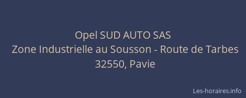 Opel SUD AUTO SAS