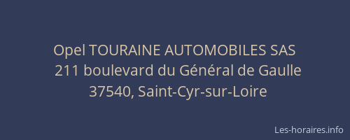 Opel TOURAINE AUTOMOBILES SAS