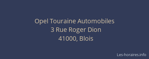 Opel Touraine Automobiles
