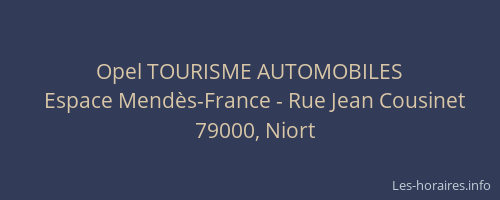 Opel TOURISME AUTOMOBILES